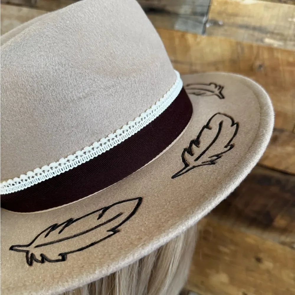 🔥HOMEMADE One-of-a-Kind Handmade Pyrography Hat – Western Chic Vibes 🔥 - Picture 8 of 11